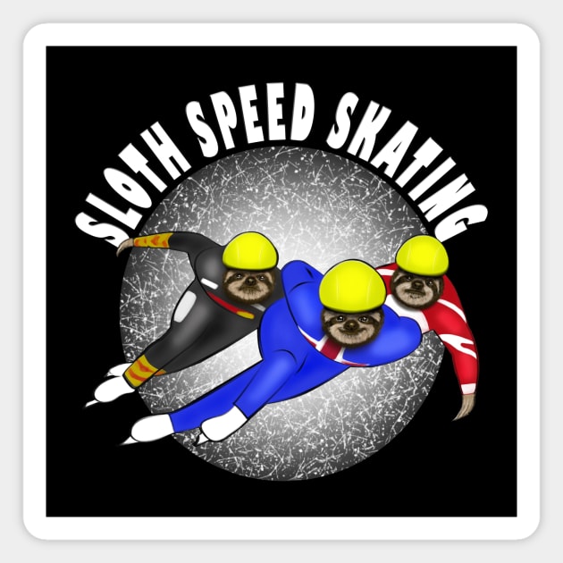 Sloth Speed Skating Magnet by asaiphoto